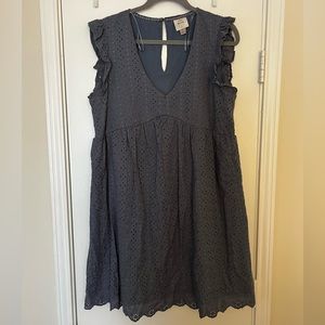 Blue eyelet dress